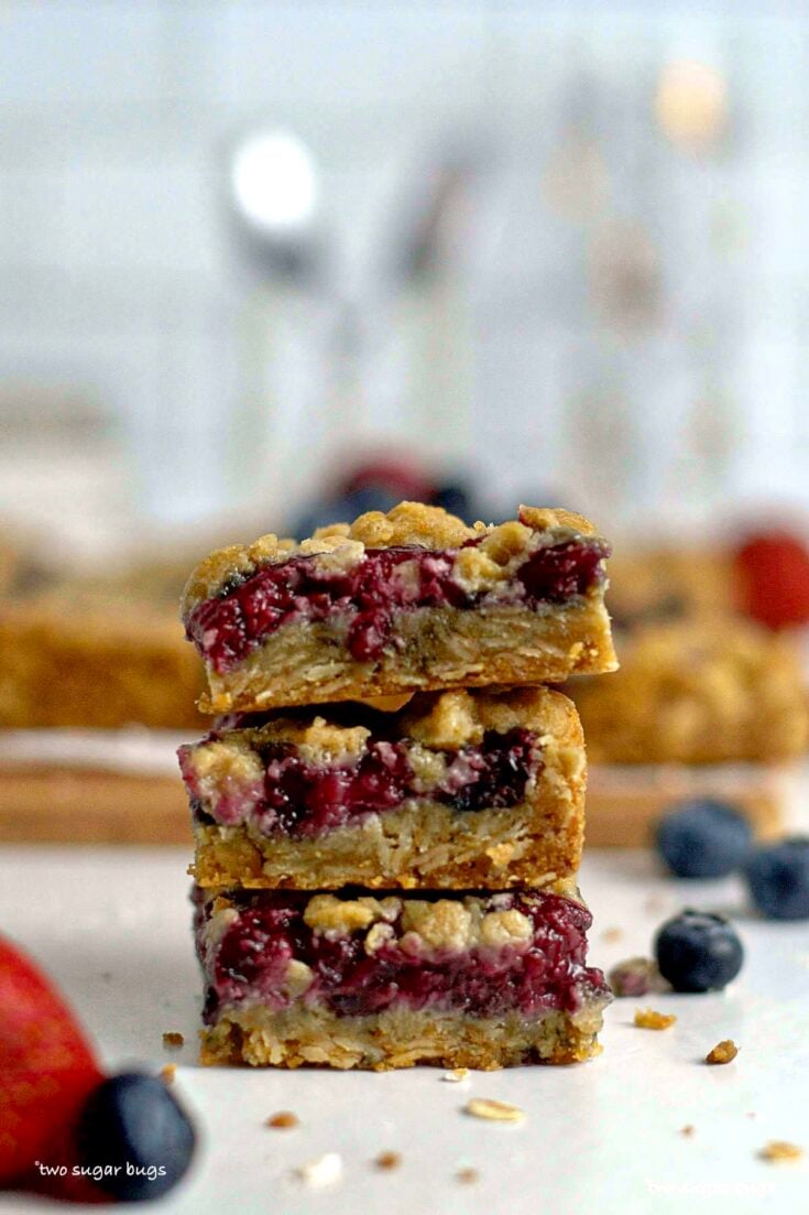 Berry Crumble Bars (with frozen berries) ~ two sugar bugs