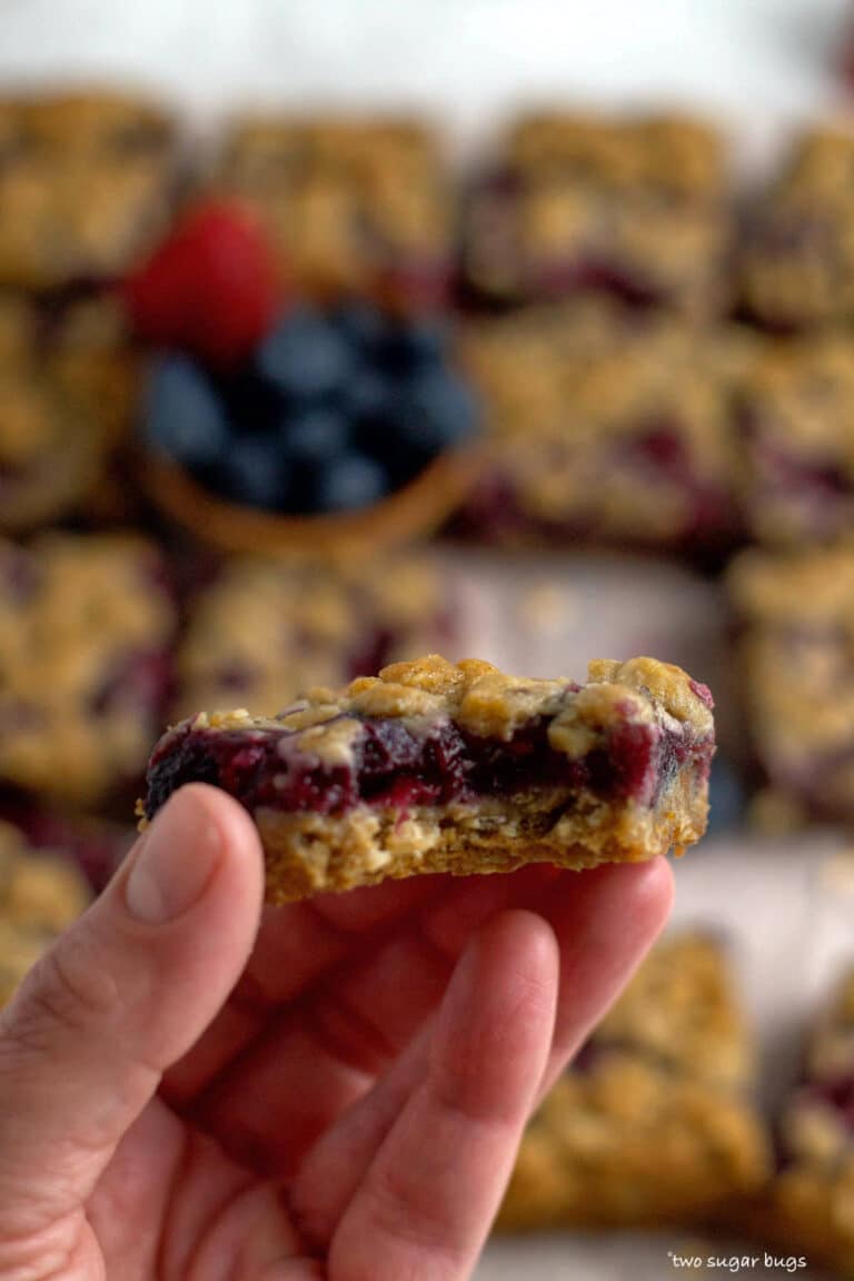 Berry Crumble Bars (with frozen berries) two sugar bugs