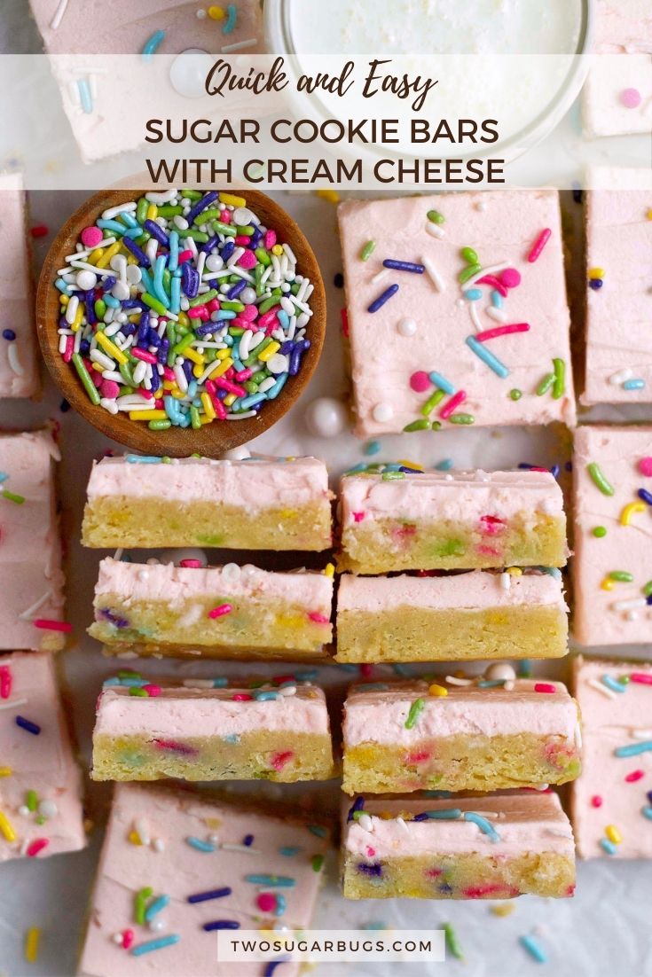 Sugar Cookie Bars (with Cream Cheese) ~ two sugar bugs