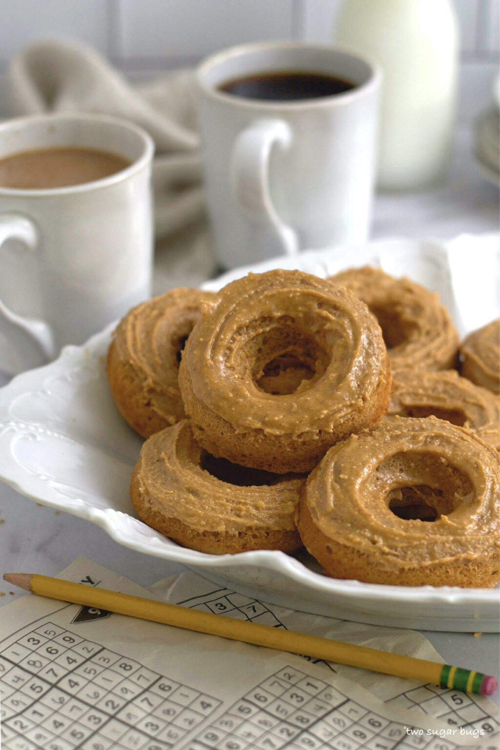 Peanut Butter Donuts With A Peanut Butter Glaze two sugar bugs