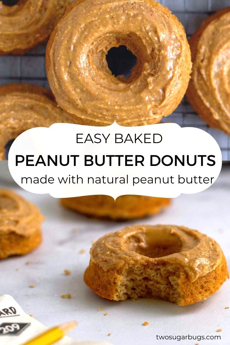 Peanut Butter Donuts With A Peanut Butter Glaze ~ two sugar bugs