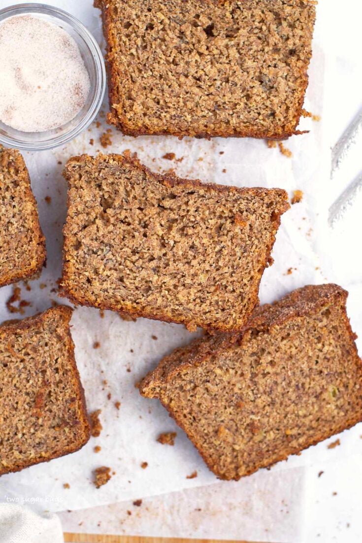 Snickerdoodle Banana Bread {with Cinnamon Sugar} ~ Two Sugar Bugs