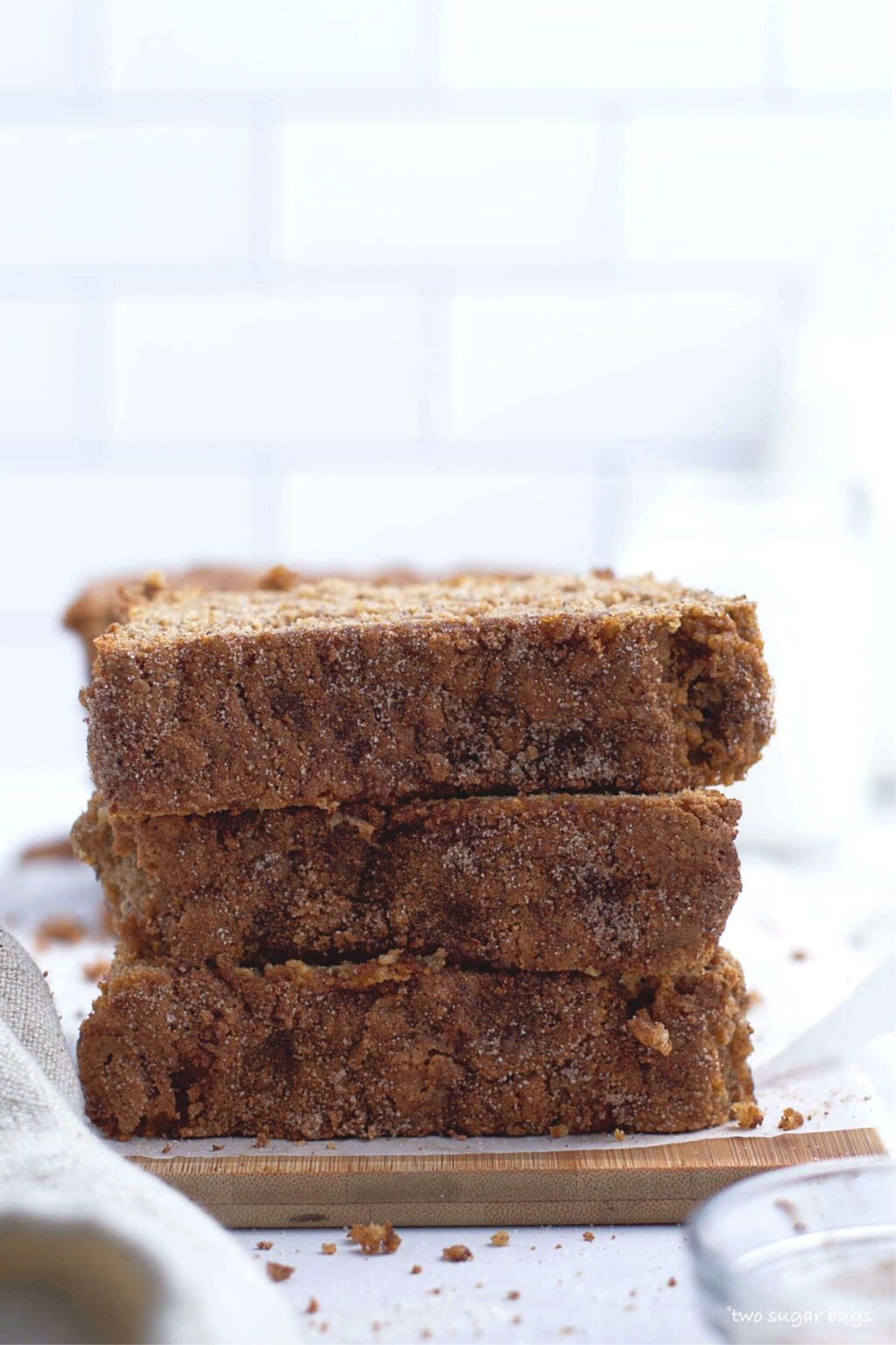 Snickerdoodle Banana Bread {with Cinnamon Sugar} ~ Two Sugar Bugs