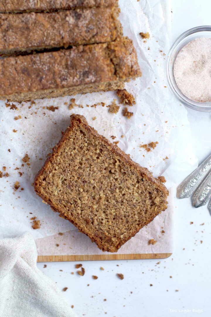 Snickerdoodle Banana Bread {with Cinnamon Sugar} ~ Two Sugar Bugs