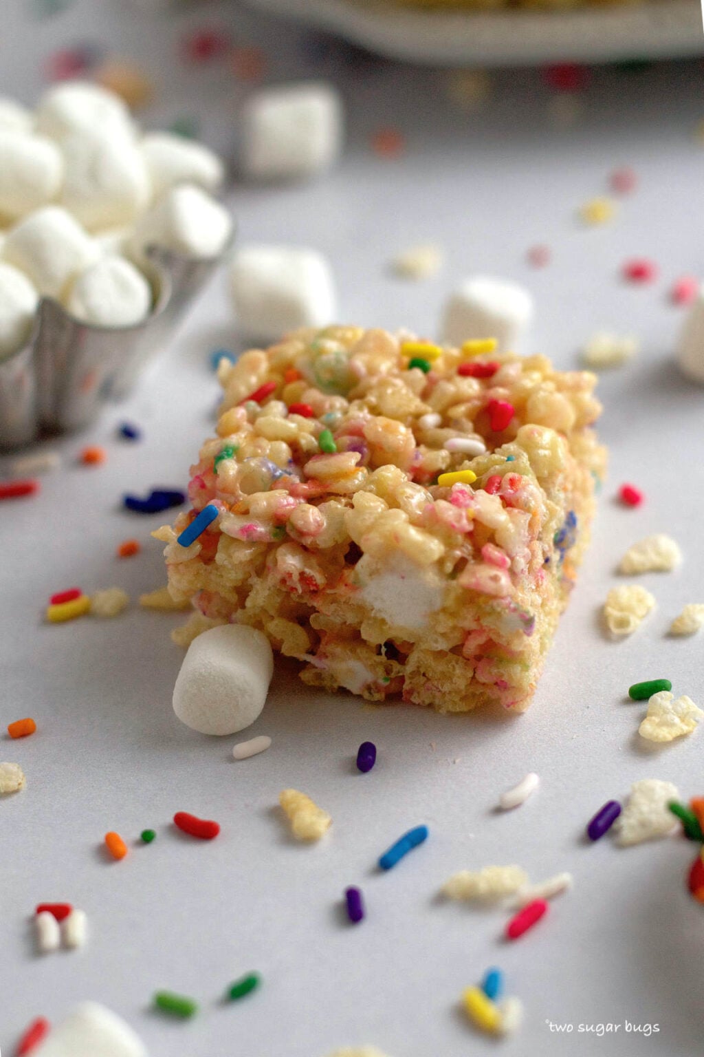 Sprinkle Rice Krispie Treats (with Vanilla) ~ two sugar bugs