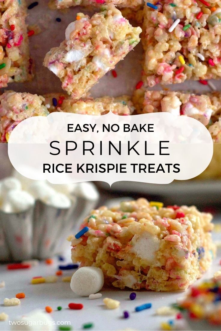 Sprinkle Rice Krispie Treats (with Vanilla) ~ two sugar bugs