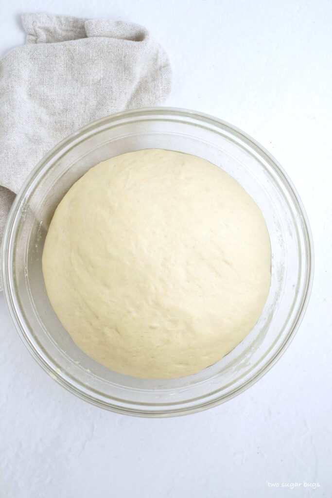 bread roll dough after first rise