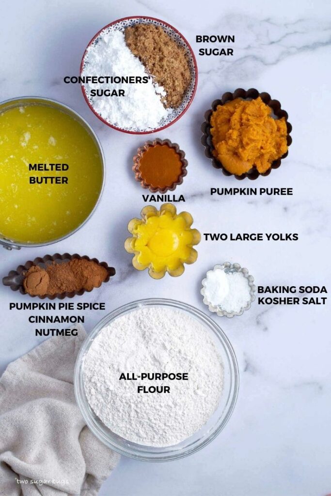 ingredients for pumpkin cake cookies