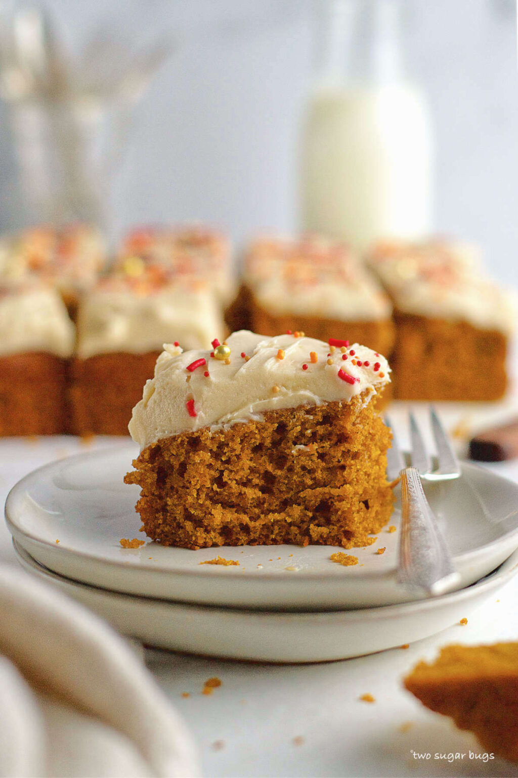 Pumpkin Snack Cake two sugar bugs