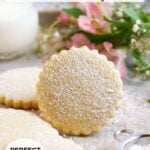 pinterest graphic for soft almond sugar cookies