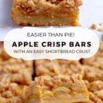 pinterest graphic for apple crisp shortbread bars