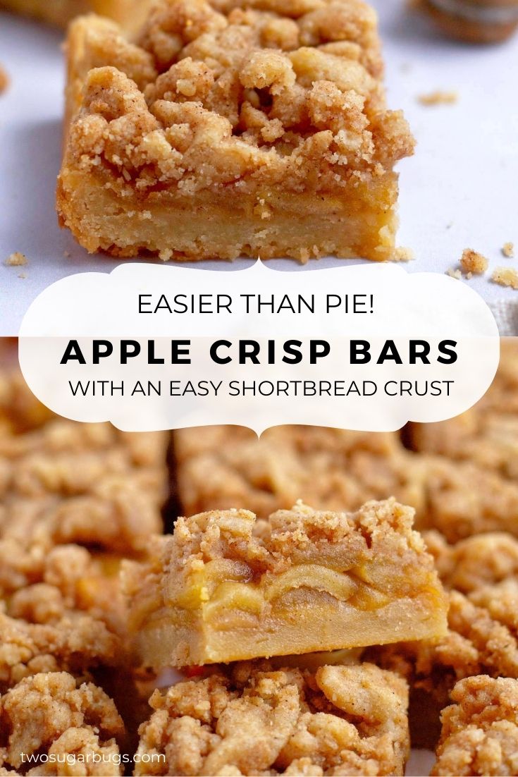Apple Crisp Shortbread Bars ~ two sugar bugs