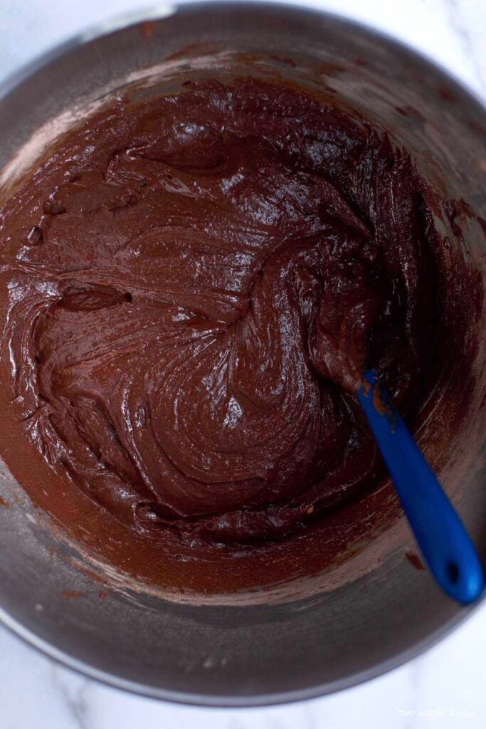 finished brownie crinkle cookie batter/dough