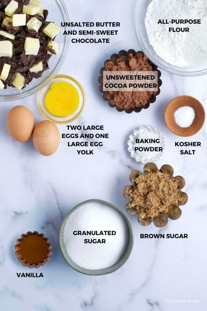 ingredients for brownie crinkle cookies