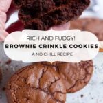 pinterest graphic for brownie crinkle cookies