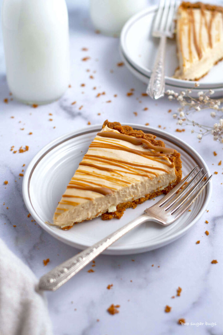 Cookie Butter Cheesecake {No Bake} - two sugar bugs