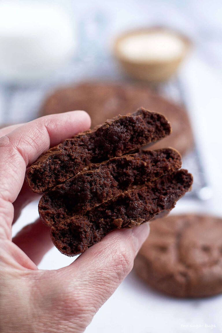 EASY Fudgy Brownie Crinkle Cookies two sugar bugs