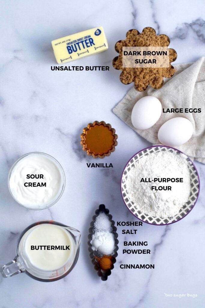 ingredients for brown sugar cupcakes