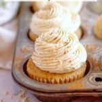 pinterest image for brown sugar cupcakes