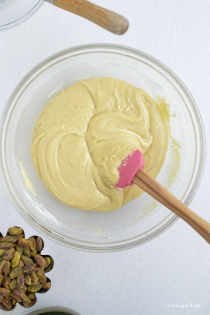 lemon biscotti dough before pistachio nuts are added