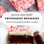 pinterest image for peppermint brownies