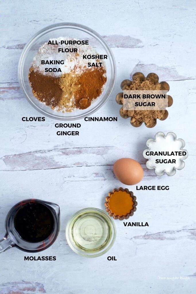 ingredients for gingerbread snack cake