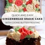 pinterest graphic for gingerbread snack cake