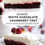 pinterest graphic for white chocolate cranberry tart