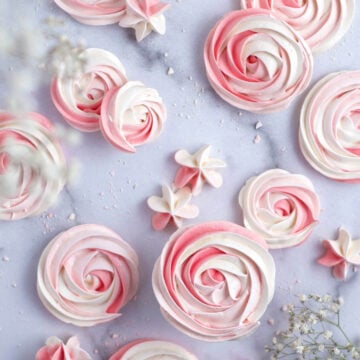 overhead look at meringue cookies