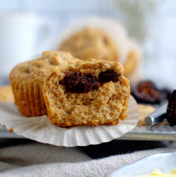 inside look at a vegan fig muffin