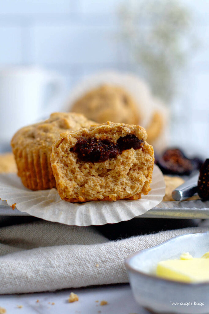 inside look at a vegan fig muffin