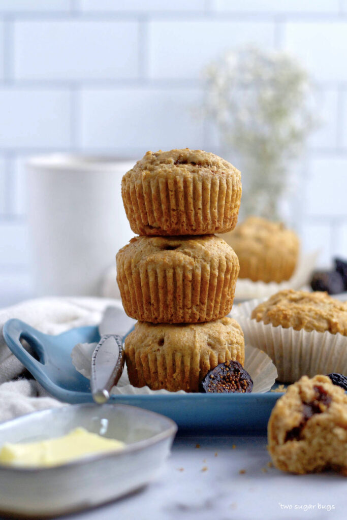 stack of three muffins