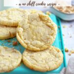 pinterest graphic for white chocolate coconut cookies