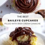 pinterest graphic for Baileys cupcakes