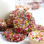 pinterest graphic for chocolate sprinkle cookies