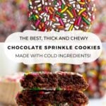 pinterest graphic for chocolate sprinkle cookies