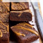 pinterest graphic for cookie butter brownies