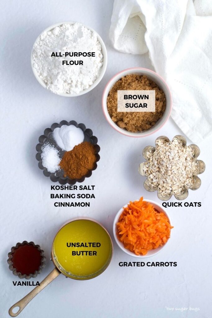 ingredients for carrot cake sandwich cookies