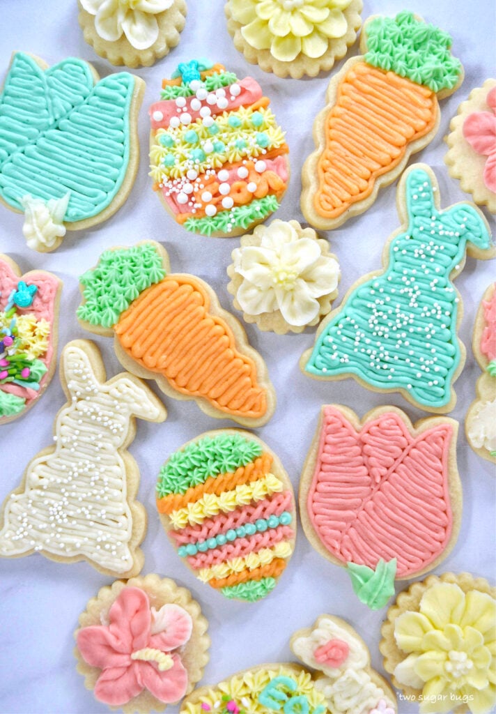 easter theme cut out sugar cookies