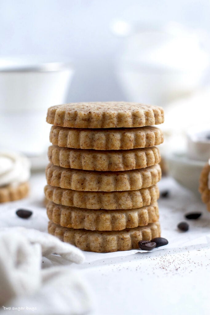 stack of undecorated coffee sugar cookies