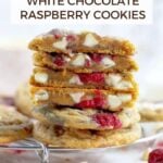 pinterest graphic for white chocolate raspberry cookies