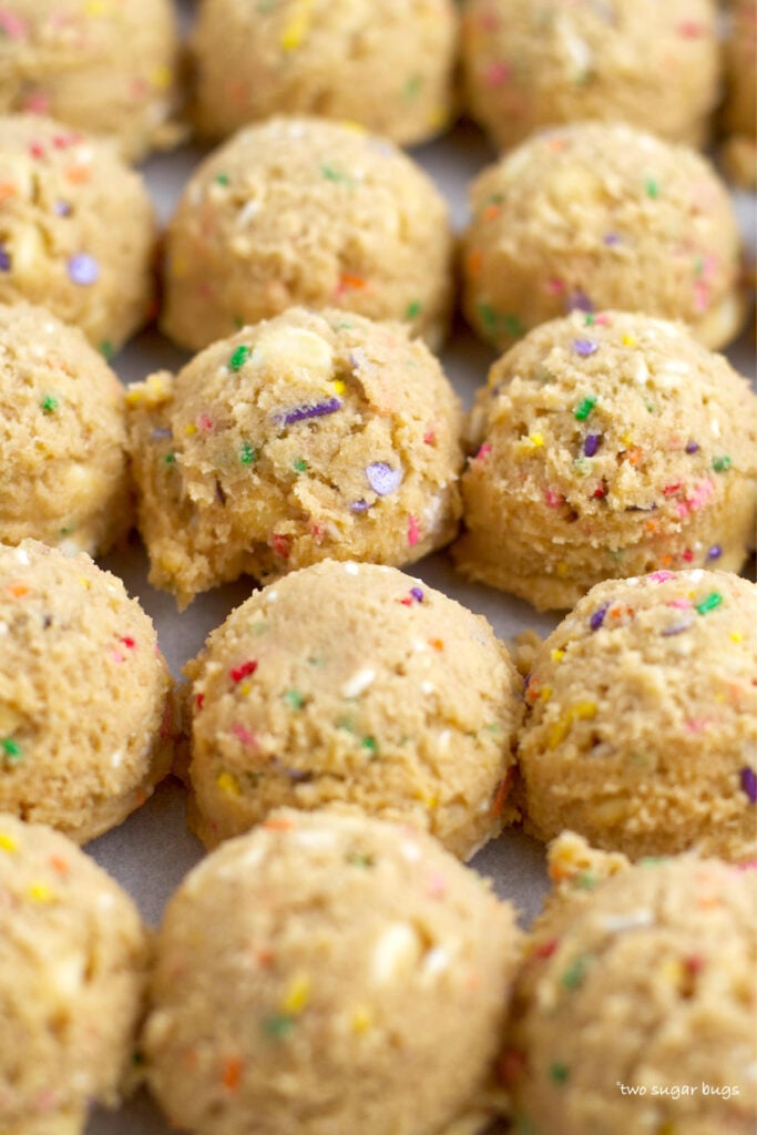 birthday cake cookie dough balls
