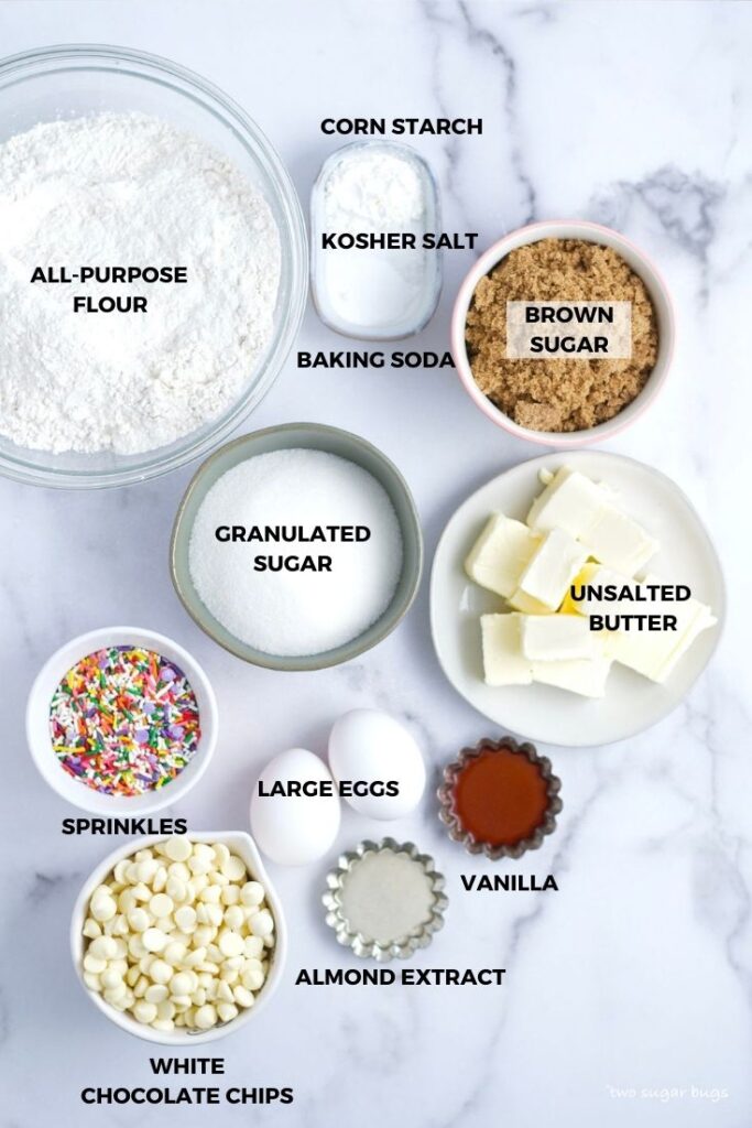 ingredients for birthday cake cookies