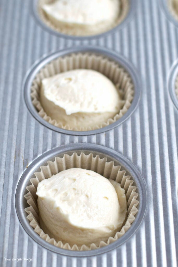 cupcake batter in cupcake liners