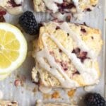 pinterest image for blackberry lemon scones