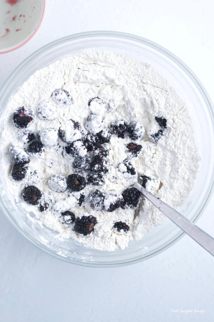 blackberries added to scone dry ingredients