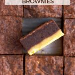 pinterest graphic for shortbread brownies