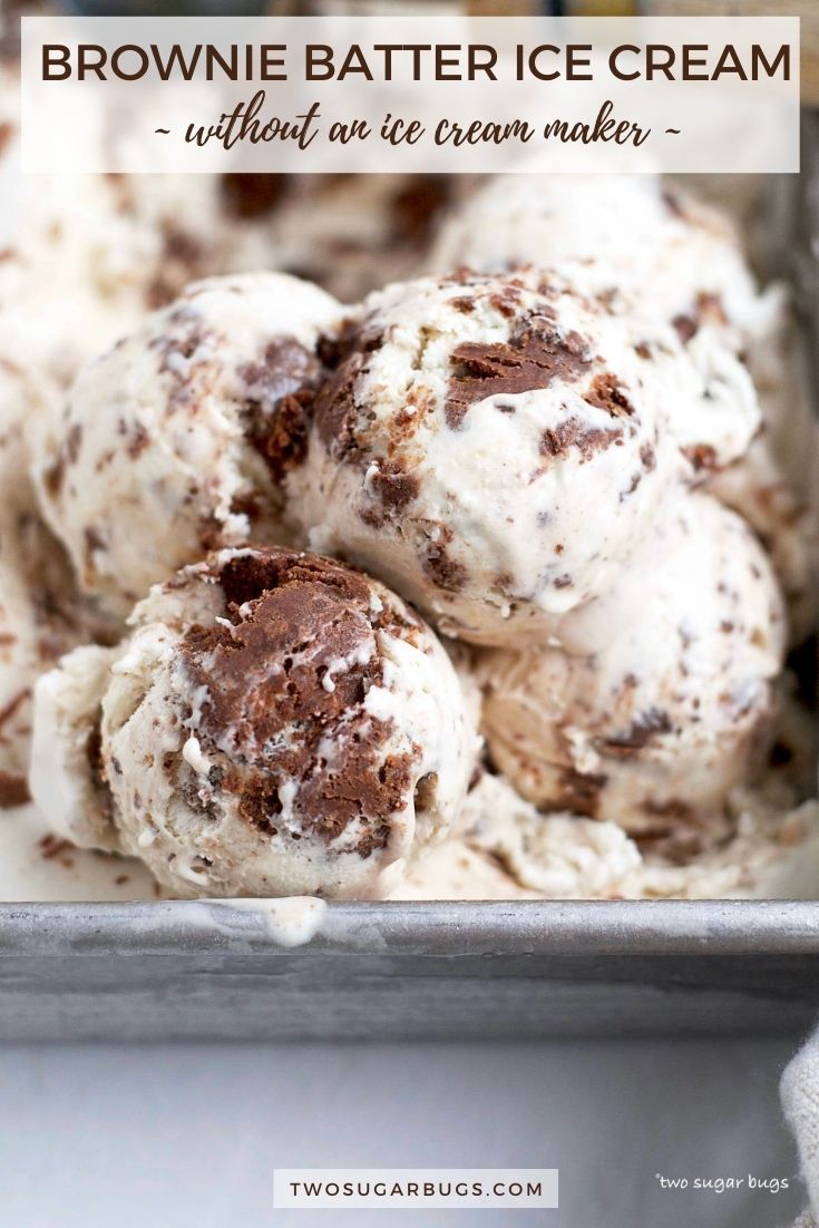 EASY Brownie Batter Ice Cream two sugar bugs