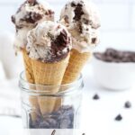 pinterest graphic for brownie batter ice cream