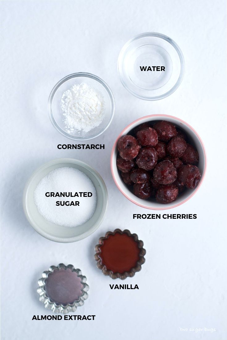 ingredients for homemade cherry filling